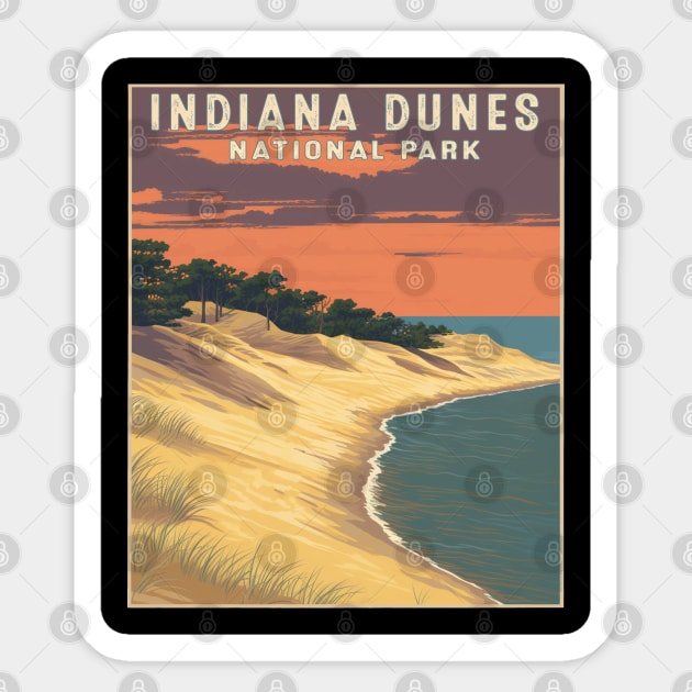 Indiana Dunes National Park Sticker by Schalag Dunay Artist